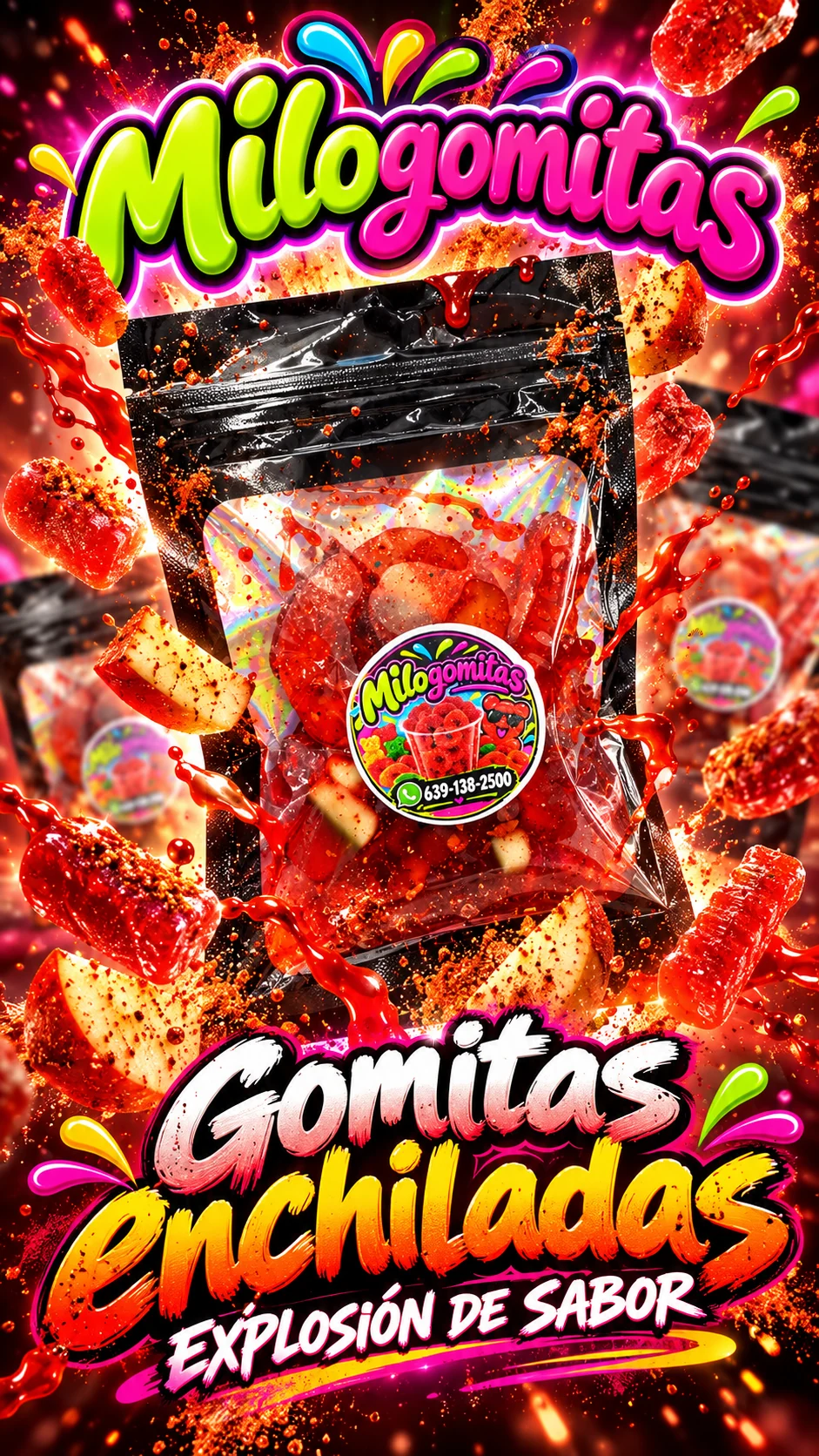 Publicidad de gomitas enchiladas Milo Gomitas